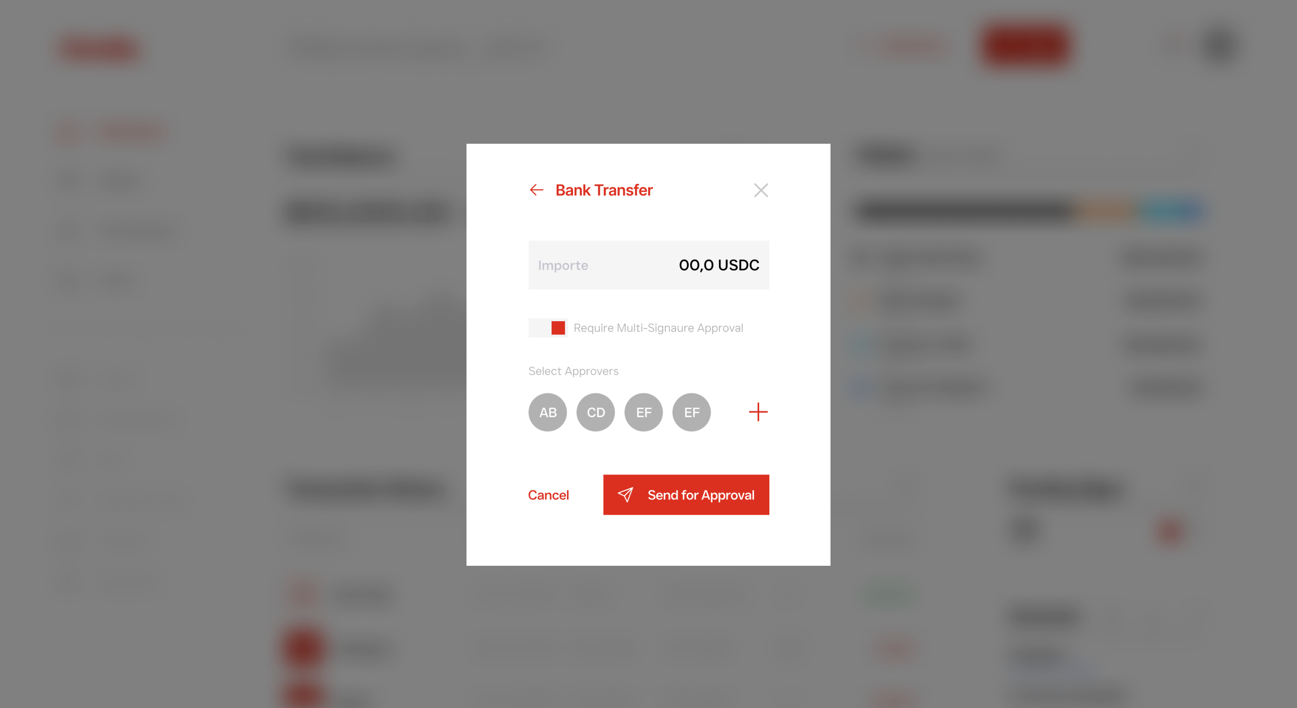 Multi-Signature Bank Transfer Modal